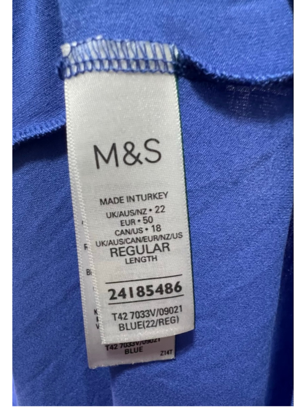 NWT M&S Collection Blue Tiered Long Sleeve Midi Dress - Picture 4 of 6